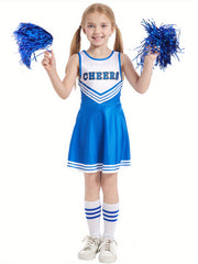 Girls Cheerleading Sleeveless Dress Comfy Cheerleading Costume
