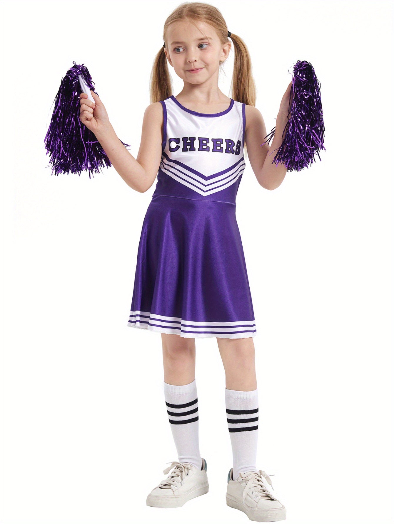 Girls Cheerleading Sleeveless Dress Comfy Cheerleading Costume