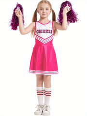 Girls Cheerleading Sleeveless Dress Comfy Cheerleading Costume