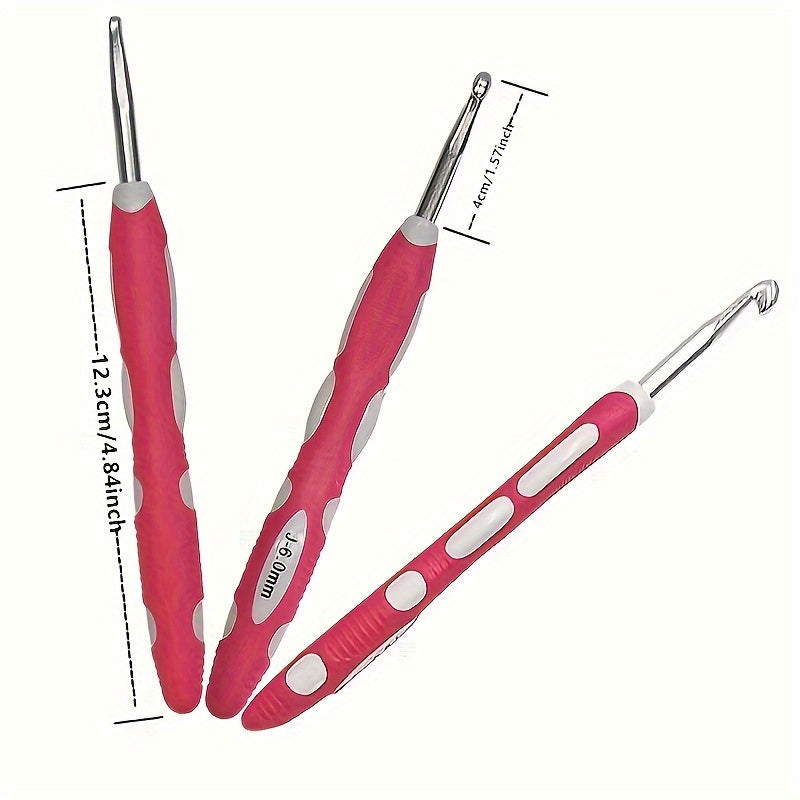 9pcs Wool Felt Knitting Tools Set with Silicone Handle Crochet Hooks Kit