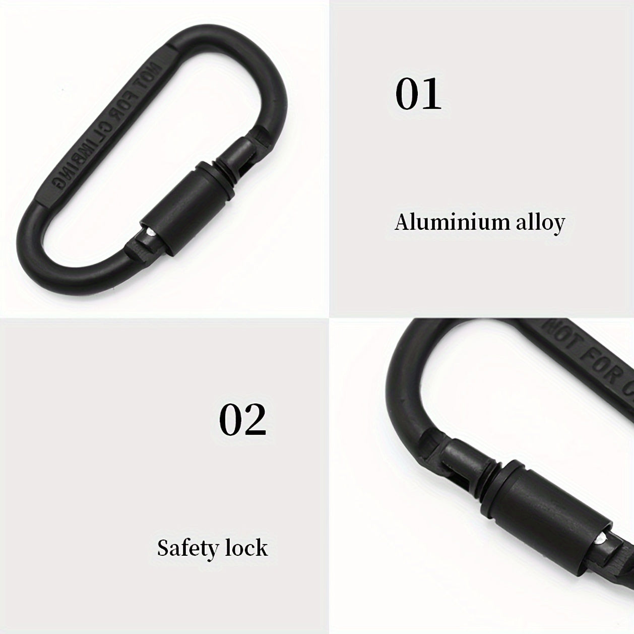 2pcs Heavy Duty Locking Carabiner Clips for Camping Hiking Hammock Backpack Dog