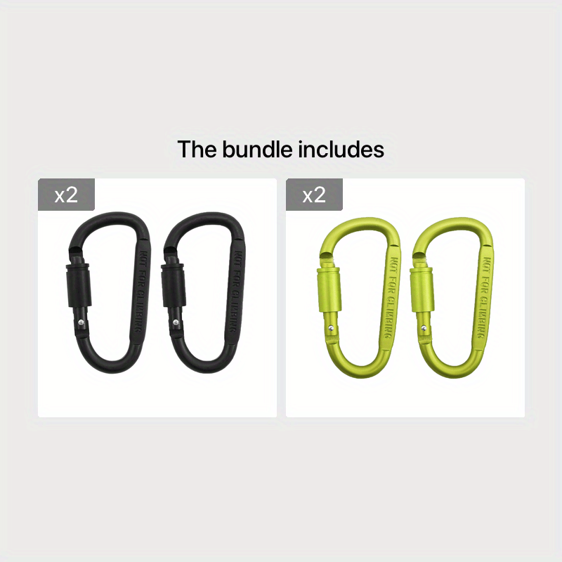 2pcs Heavy Duty Locking Carabiner Clips for Camping Hiking Hammock Backpack Dog