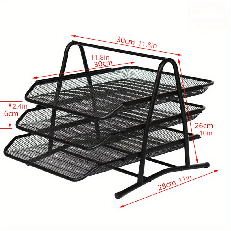 Metal Storage Rack A4 Paper File Storage Tray Kitchen Bathroom Living Room