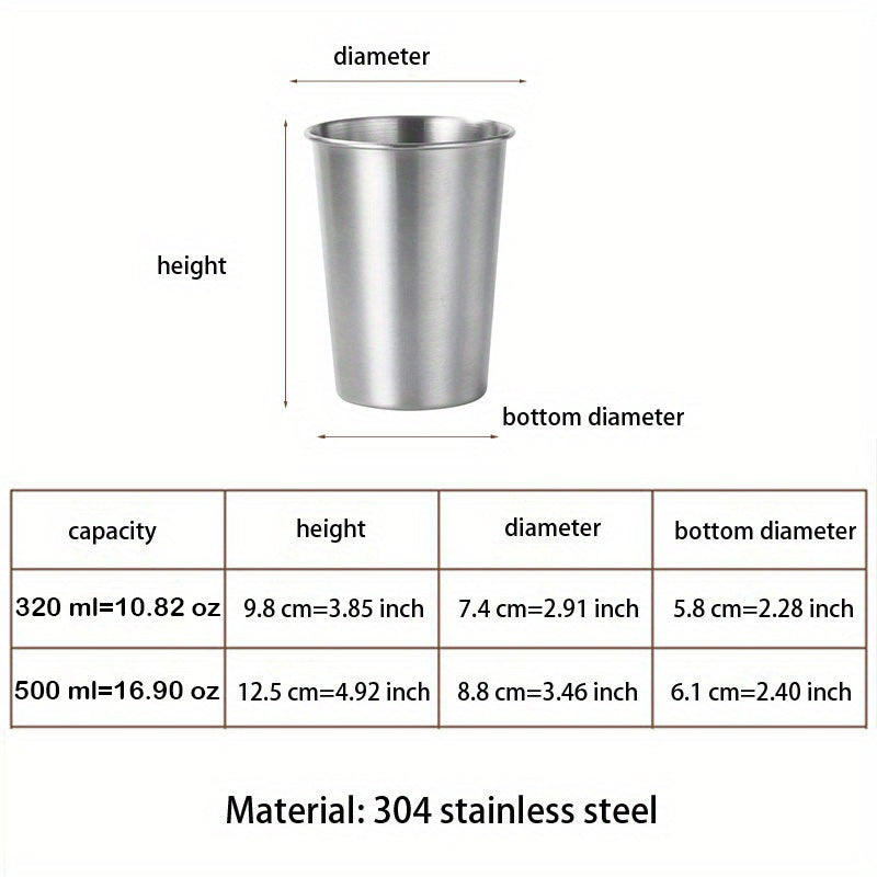2pcs Stainless Steel Stackable Drinking Cups Insulated Reusable Camping Cup