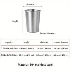 2pcs Stainless Steel Stackable Drinking Cups Insulated Reusable Camping Cup