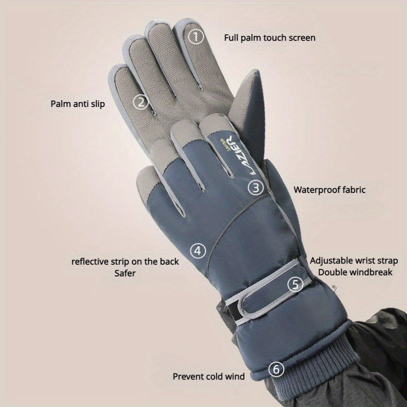Waterproof Touchscreen Snowboard Gloves 20 Winter Warm Snow Gloves