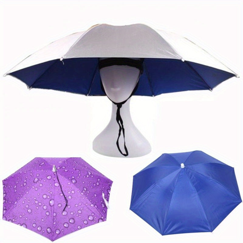 Outdoor Windproof Folding Hat Umbrella