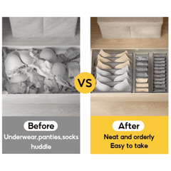 2pcs Grid Underwear Storage Box Foldable Fabric Drawer Basket