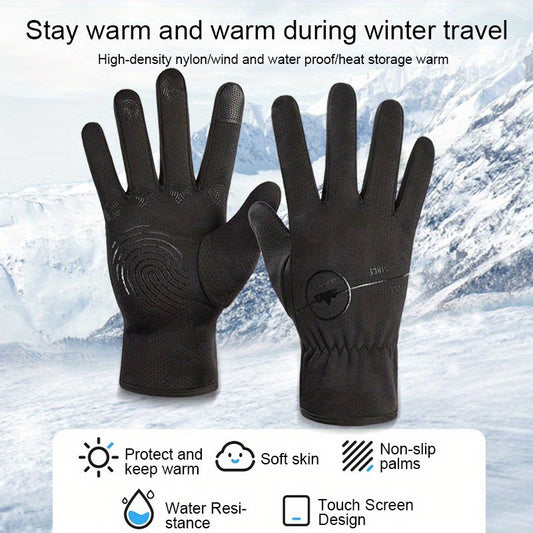 Warm Velvet Waterproof Touch Screen Cycling Gloves