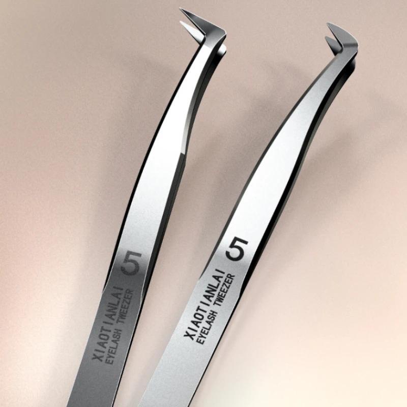 5pcs Eyelash Tweezers Clips Set for Beginners