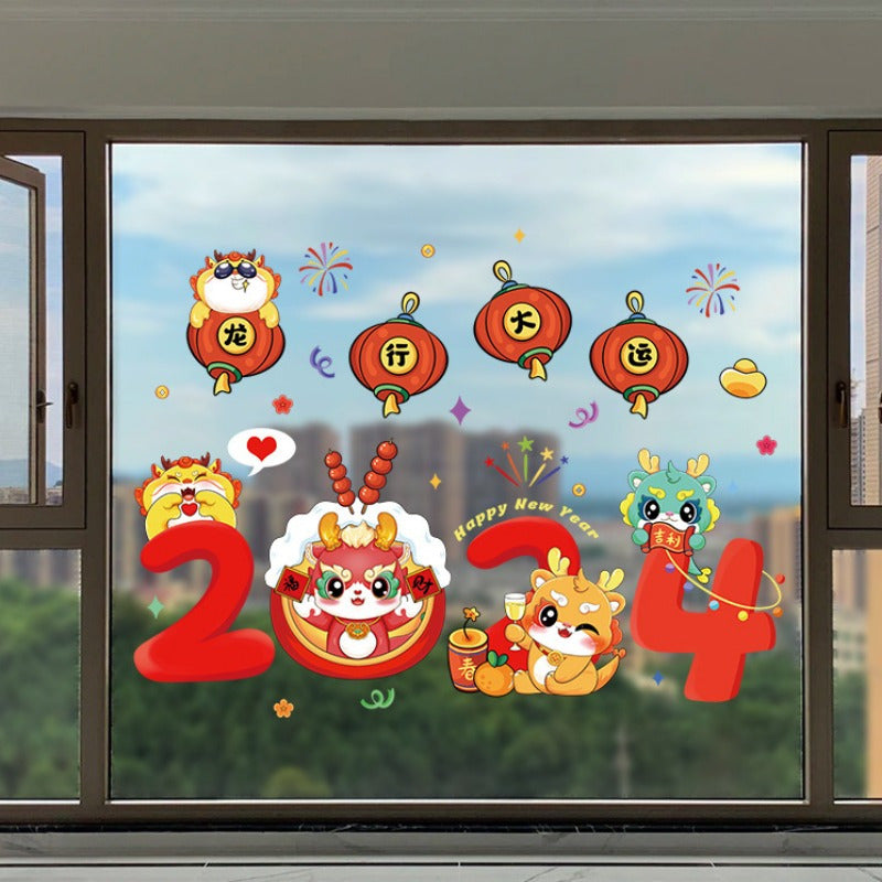 Year of the Dragon Window Decal Static Stickers