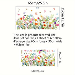 Plants Floral Butterfly Window Stickers Self-Adhesive Decorative Wall Stickers