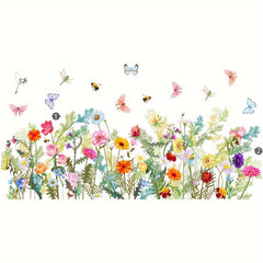 Plants Floral Butterfly Window Stickers Self-Adhesive Decorative Wall Stickers