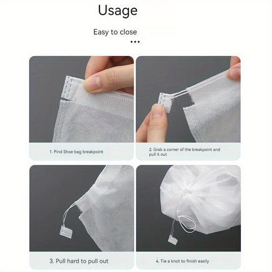 20pcs Portable Shoes Bag Non Woven Drawstring Shoes Bag Travel Storage Pouch