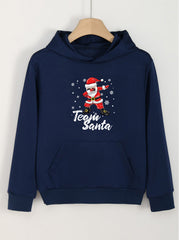 Girls Santa Claus Cartoon Hooded Sweatshirt Top