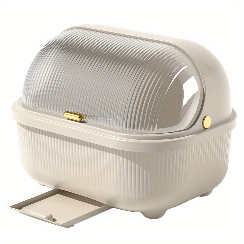 Kitchen Organizer with Drain Pan Lid, Tableware Storage Box