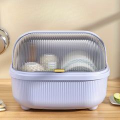 Kitchen Organizer with Drain Pan Lid, Tableware Storage Box