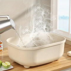 Kitchen Organizer with Drain Pan Lid, Tableware Storage Box