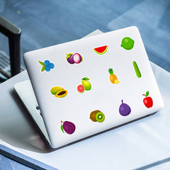 50 Fruit Themed Vinyl Stickers for Water Bottles & More