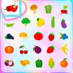 50 Fruit Themed Vinyl Stickers for Water Bottles & More