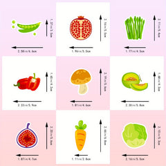 50 Fruit Themed Vinyl Stickers for Water Bottles & More