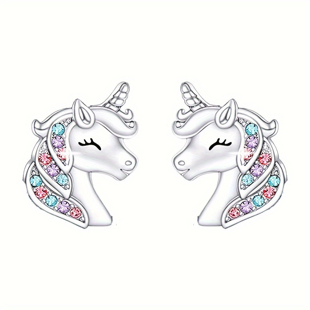 Unicorn Jewelry Set Sparkling Star Crescent Necklace Earrings Ring Bracelet