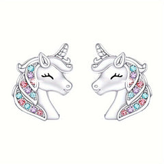 Unicorn Jewelry Set Sparkling Star Crescent Necklace Earrings Ring Bracelet
