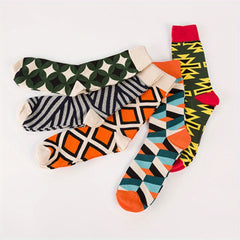 6 Pairs Colorful Crew Socks for Men