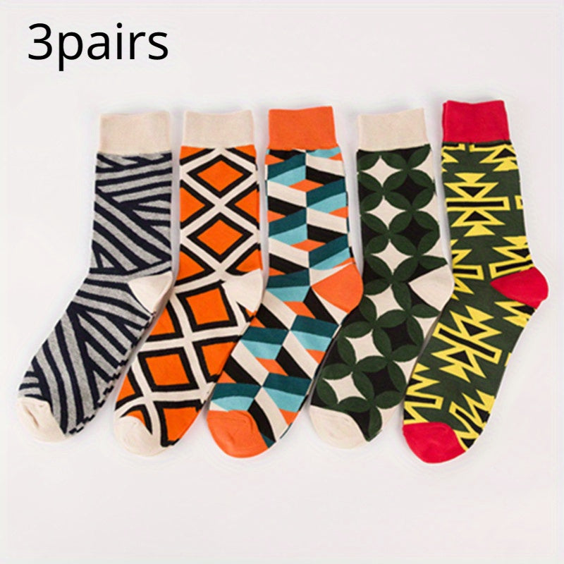 6 Pairs Colorful Crew Socks for Men