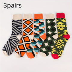 6 Pairs Colorful Crew Socks for Men