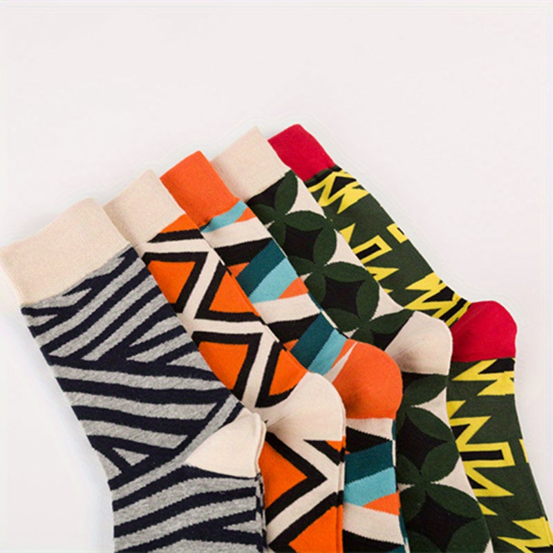 6 Pairs Colorful Crew Socks for Men