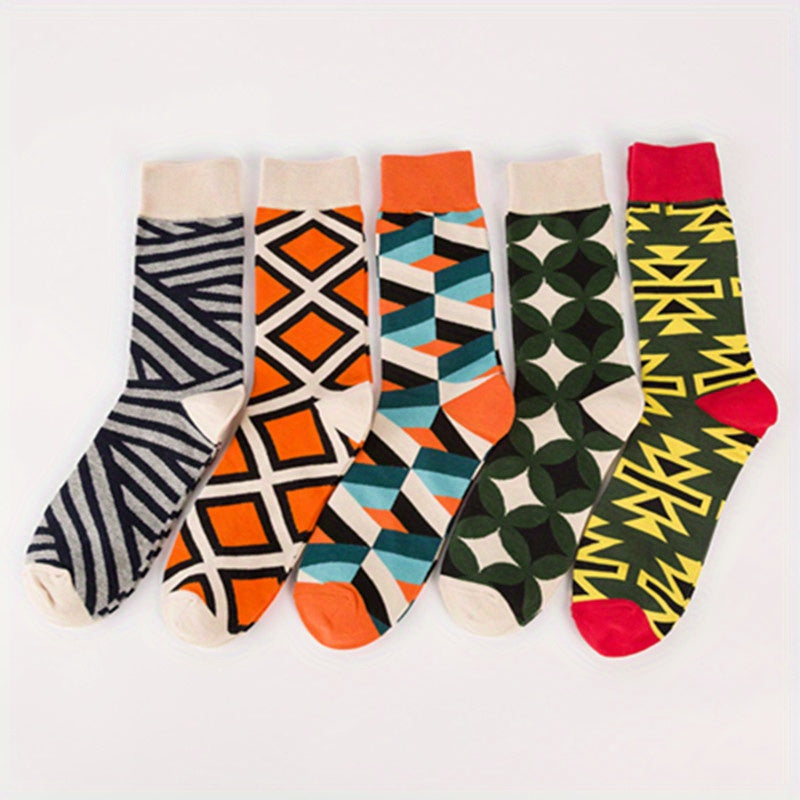 6 Pairs Colorful Crew Socks for Men