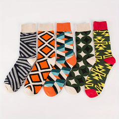 6 Pairs Colorful Crew Socks for Men