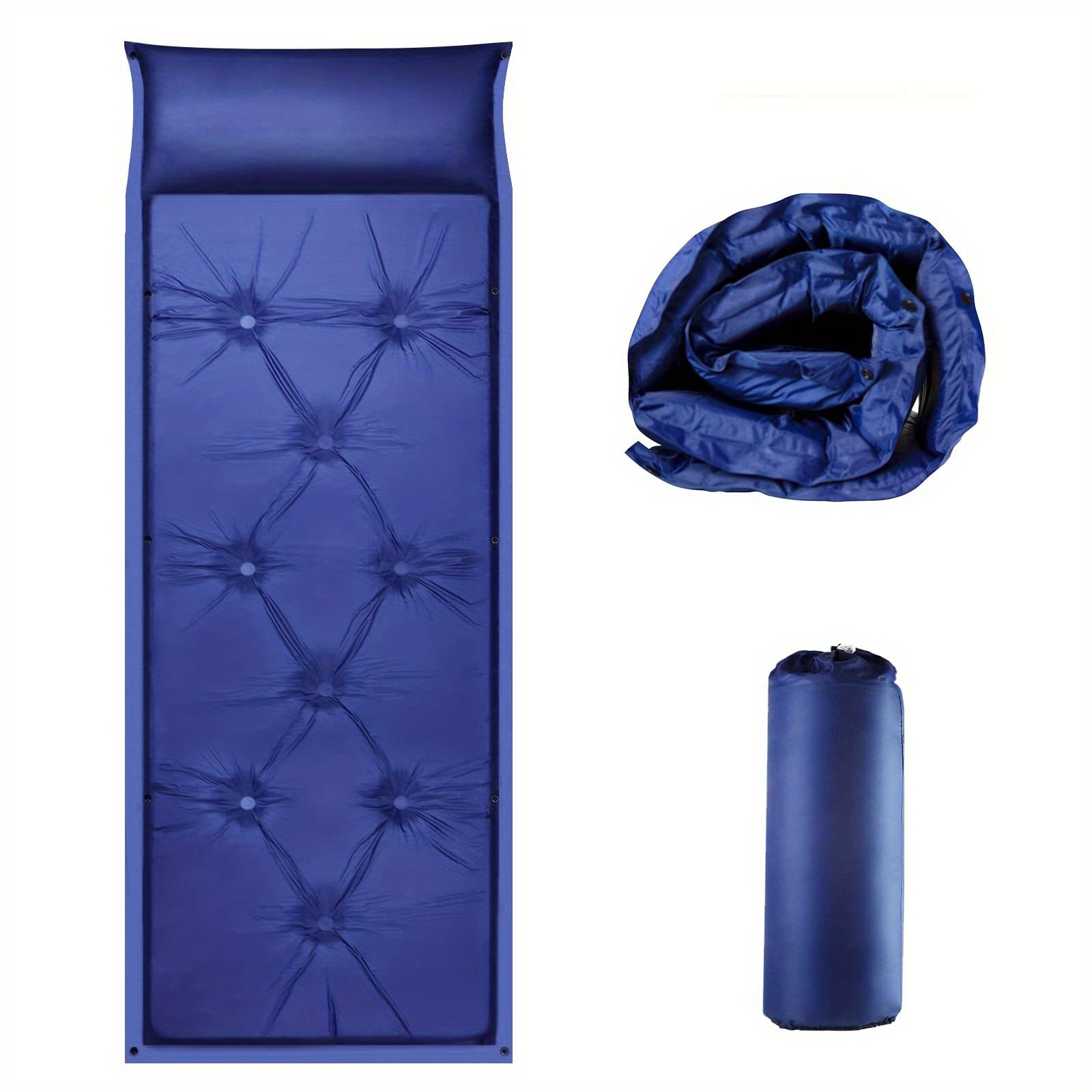 2pcs Camping Sleeping Pads Lightweight Mattress with Pillow for Backpacking