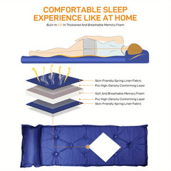 2pcs Camping Sleeping Pads Lightweight Mattress with Pillow for Backpacking