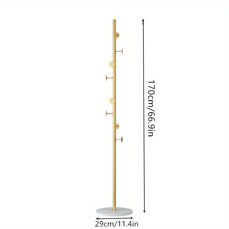 Metal Hanging Coat Rack with Shelf and Clothes Hanger