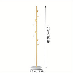 Metal Hanging Coat Rack with Shelf and Clothes Hanger