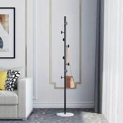 Metal Hanging Coat Rack with Shelf and Clothes Hanger