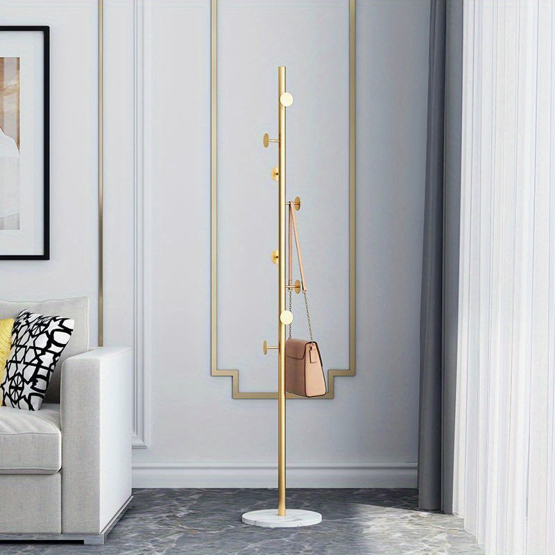 Metal Hanging Coat Rack with Shelf and Clothes Hanger