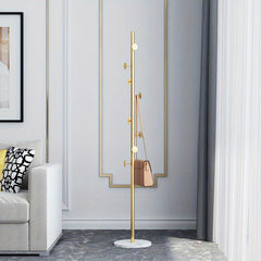 Metal Hanging Coat Rack with Shelf and Clothes Hanger