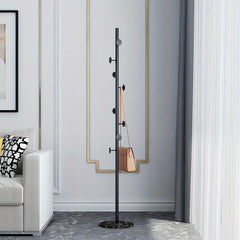 Metal Hanging Coat Rack with Shelf and Clothes Hanger