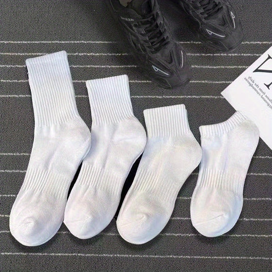 3 Pairs Cotton Ankle Quarter Crew Socks Men Women