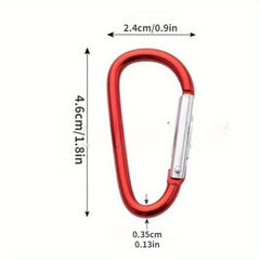 5pcs Aluminum D-shaped Clip Buckle Keychain for Outdoor Camping