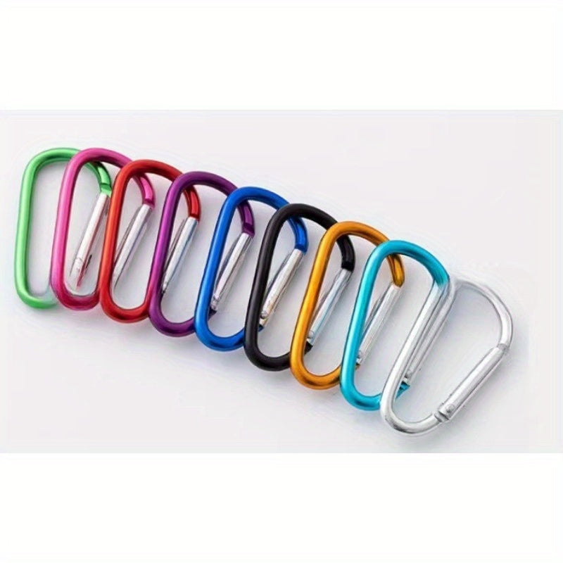 5pcs Aluminum D-shaped Clip Buckle Keychain for Outdoor Camping