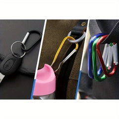 5pcs Aluminum D-shaped Clip Buckle Keychain for Outdoor Camping