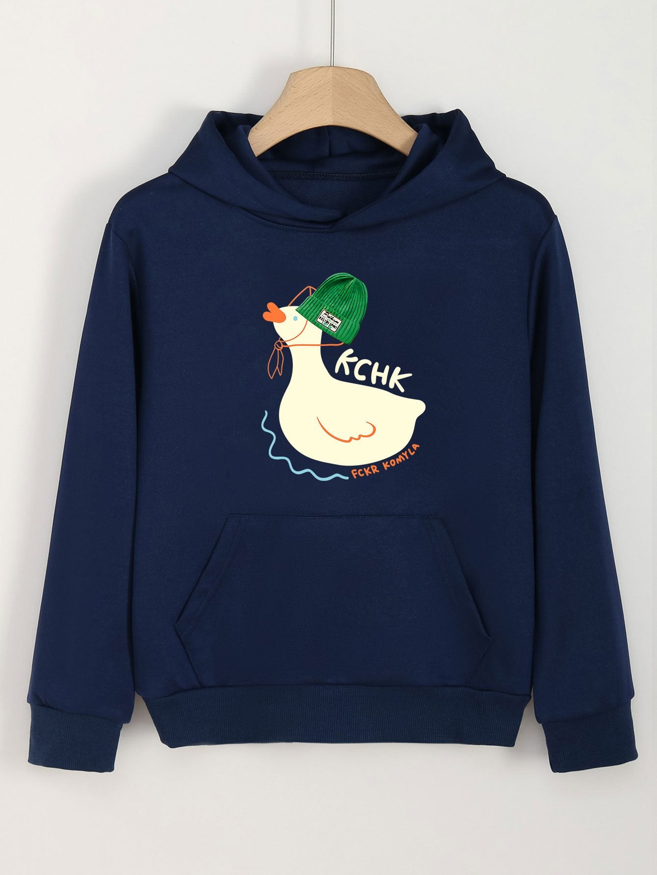 Girls Cartoon Duck Hoodie Long Sleeve Sweatshirt