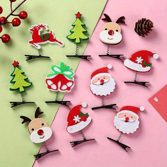Christmas Decorative Hairpin Elk Santa Claus Snowman Bell Hair Accessories