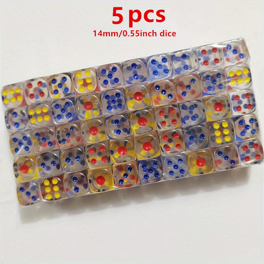 10 Acrylic Transparent Dices 14mm 0.55 Inch Party Supplies