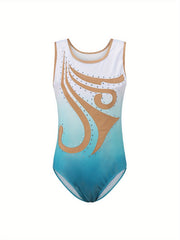Girls Sleeveless Gymnastics Romper Stretchy Dance Suit