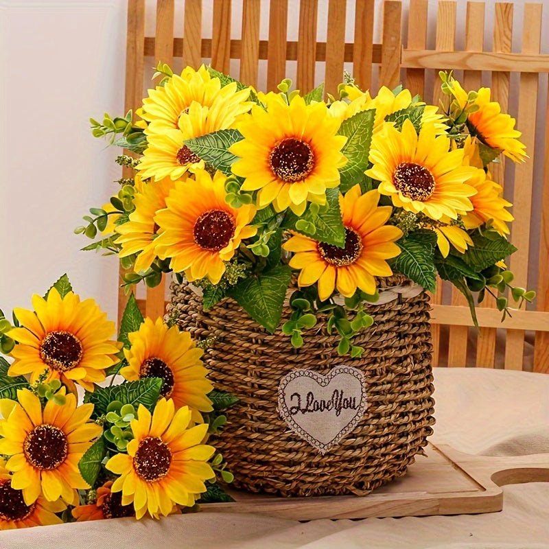 13 Heads Sunflower Silk Flower for Home Decoration and Photography Props